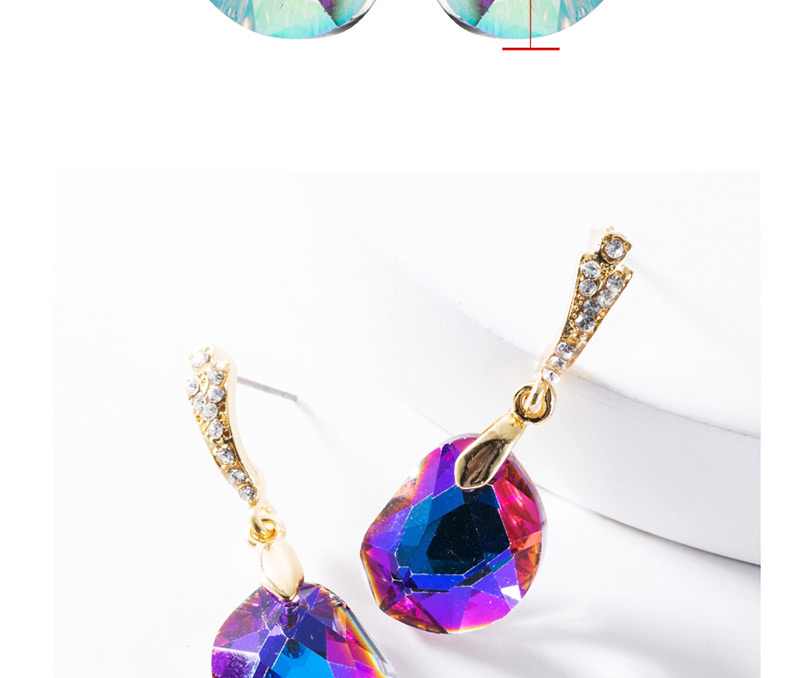 Fashion Blue Alloy Diamond-studded Geometric Earrings,Drop Earrings