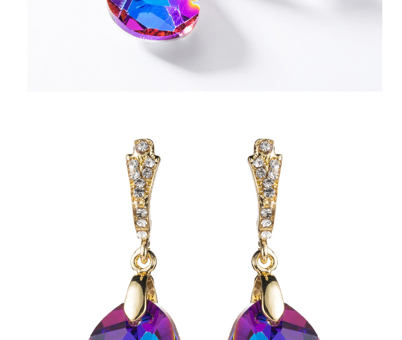Fashion Blue Alloy Diamond-studded Geometric Earrings,Drop Earrings