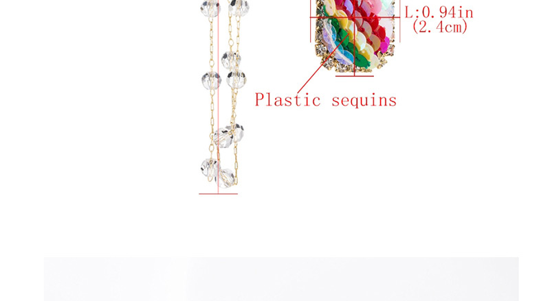Fashion Color  Silver Needle Acrylic Diamond Sequined Asymmetrical Earrings,Drop Earrings