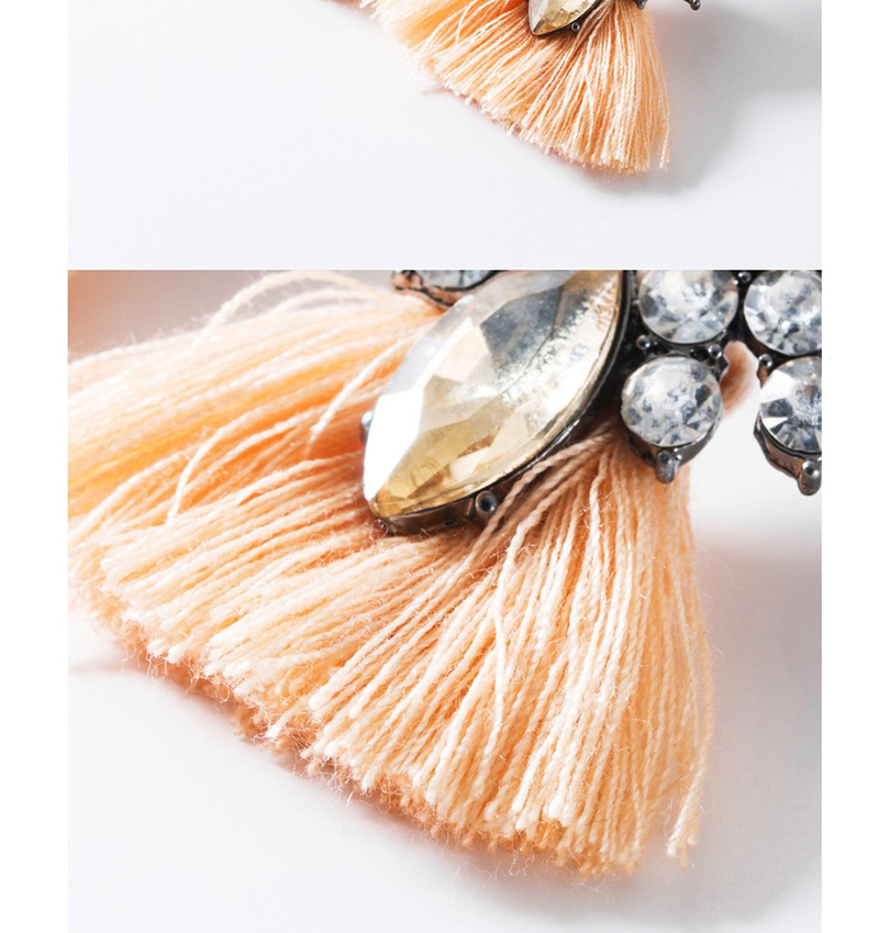 Fashion Gold Acrylic-studded Tassel Earrings,Drop Earrings