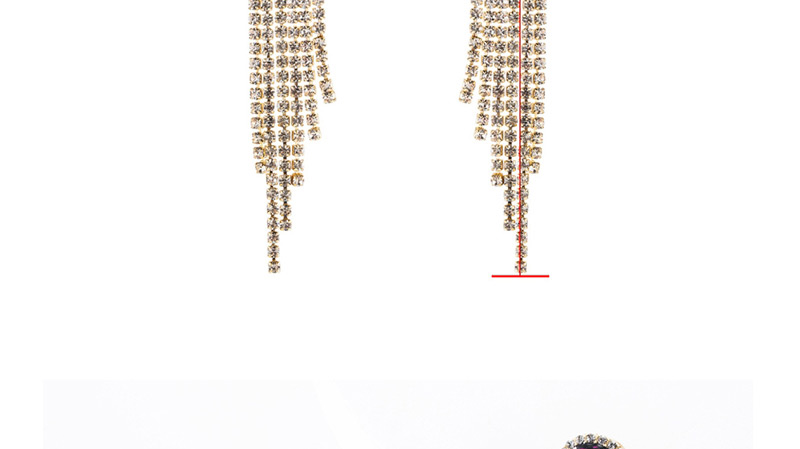 Fashion Black Drip Oil Acrylic Diamonds Tassel Earrings,Drop Earrings