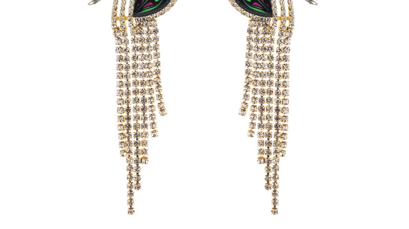 Fashion Color Drip Oil Acrylic Diamonds Tassel Earrings,Drop Earrings
