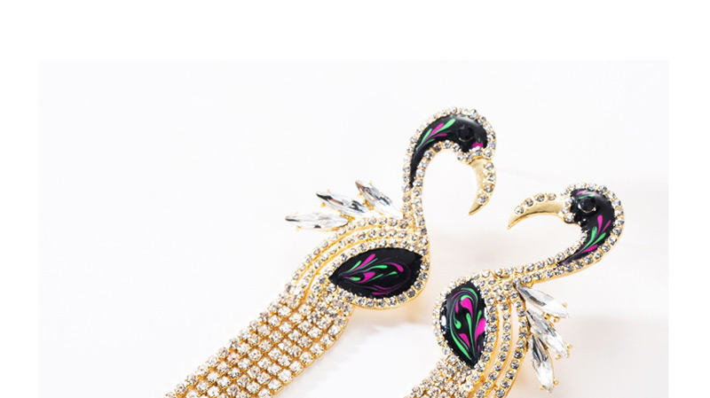 Fashion Color Drip Oil Acrylic Diamonds Tassel Earrings,Drop Earrings