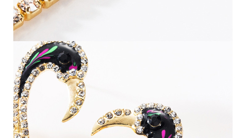 Fashion Black Drip Oil Acrylic Diamonds Tassel Earrings,Drop Earrings