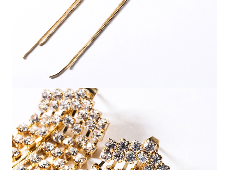 Fashion Silver Acrylic Diamond Alloy Chain  Silver Earrings,Drop Earrings