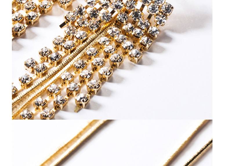 Fashion Gold Acrylic Diamond Alloy Chain  Silver Earrings,Drop Earrings