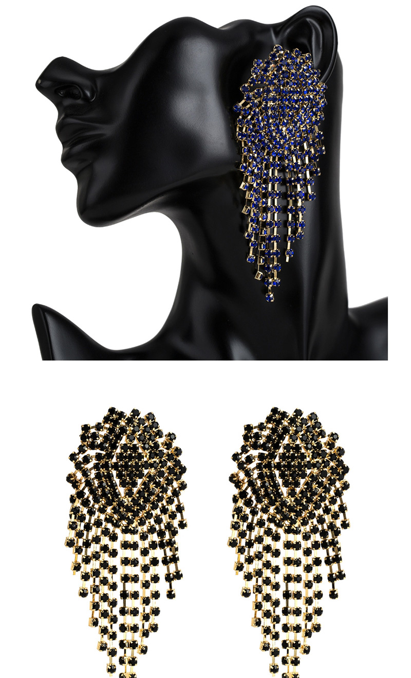Fashion Gold Diamond Claw Chain Mesh Tassel Earrings,Drop Earrings