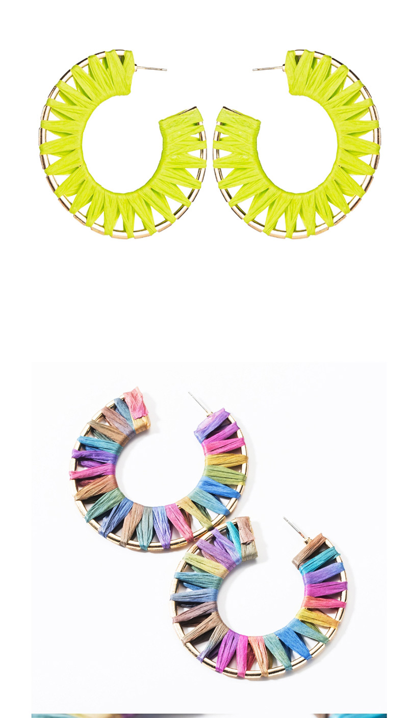 Fashion Dark Color C-shaped Lafite Earrings,Hoop Earrings