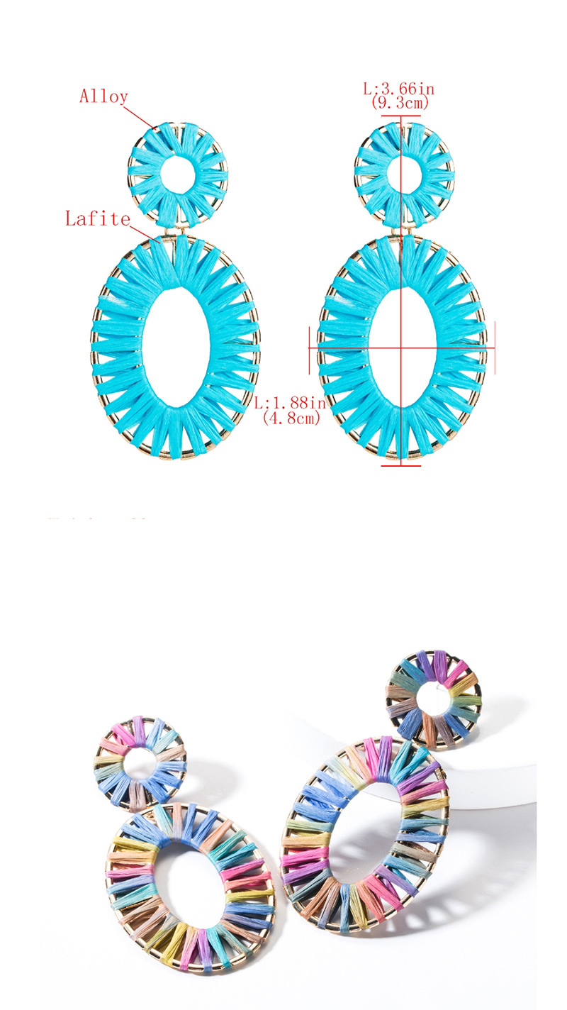 Fashion Bright Color Multilayer Alloy Oval Openwork Lafite Earrings,Drop Earrings