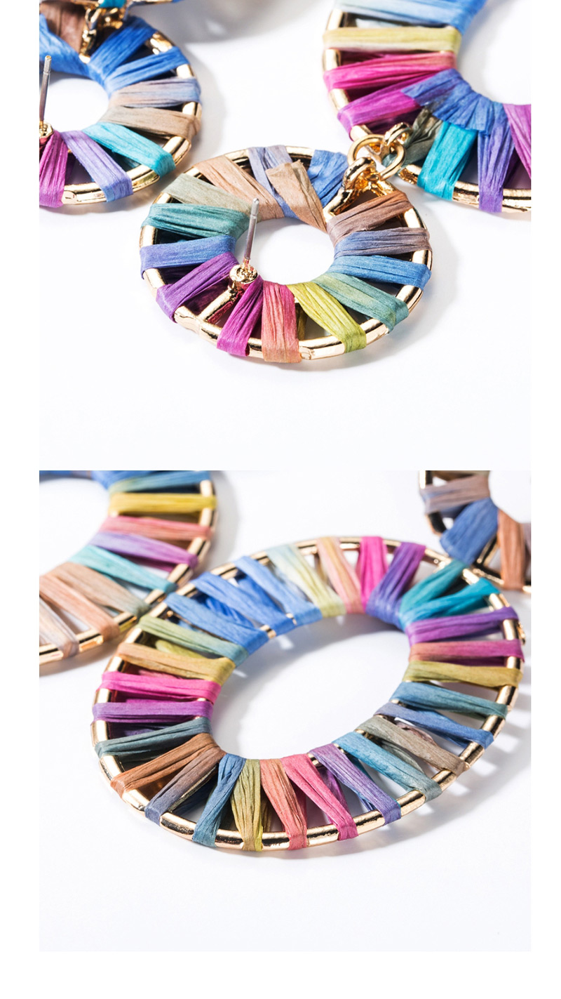 Fashion Dark Color Multilayer Alloy Oval Openwork Lafite Earrings,Drop Earrings