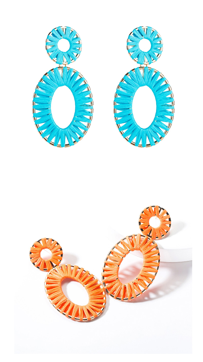 Fashion Orange Multilayer Alloy Oval Openwork Lafite Earrings,Drop Earrings