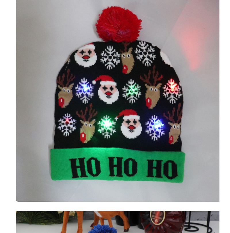 Fashion Knit Christmas Hat [double Deer] Colorful Shiny Knit Hat,Knitting Wool Hats