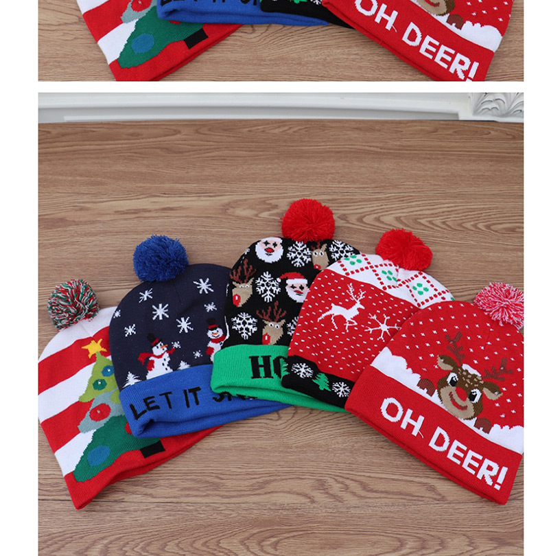 Fashion Knit Christmas Hat [double Deer] Colorful Shiny Knit Hat,Knitting Wool Hats