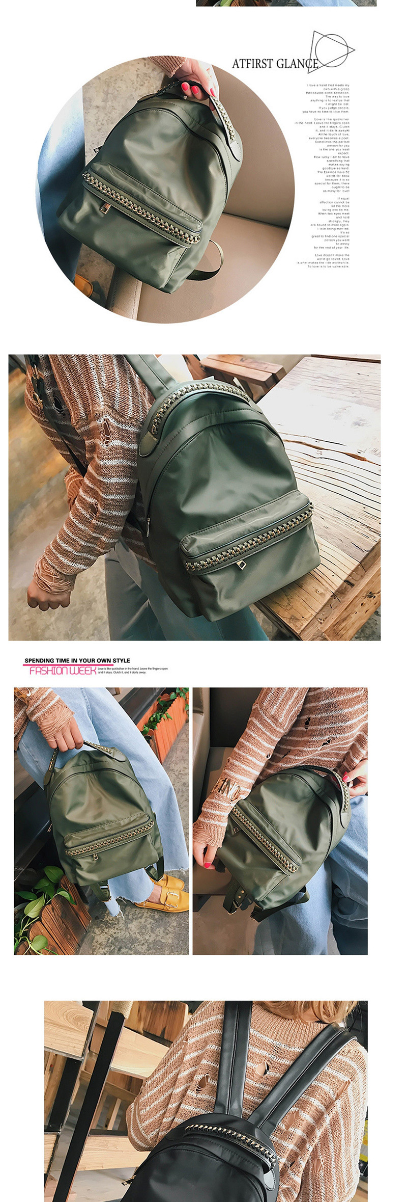 Fashion Green Chain Backpack,Backpack