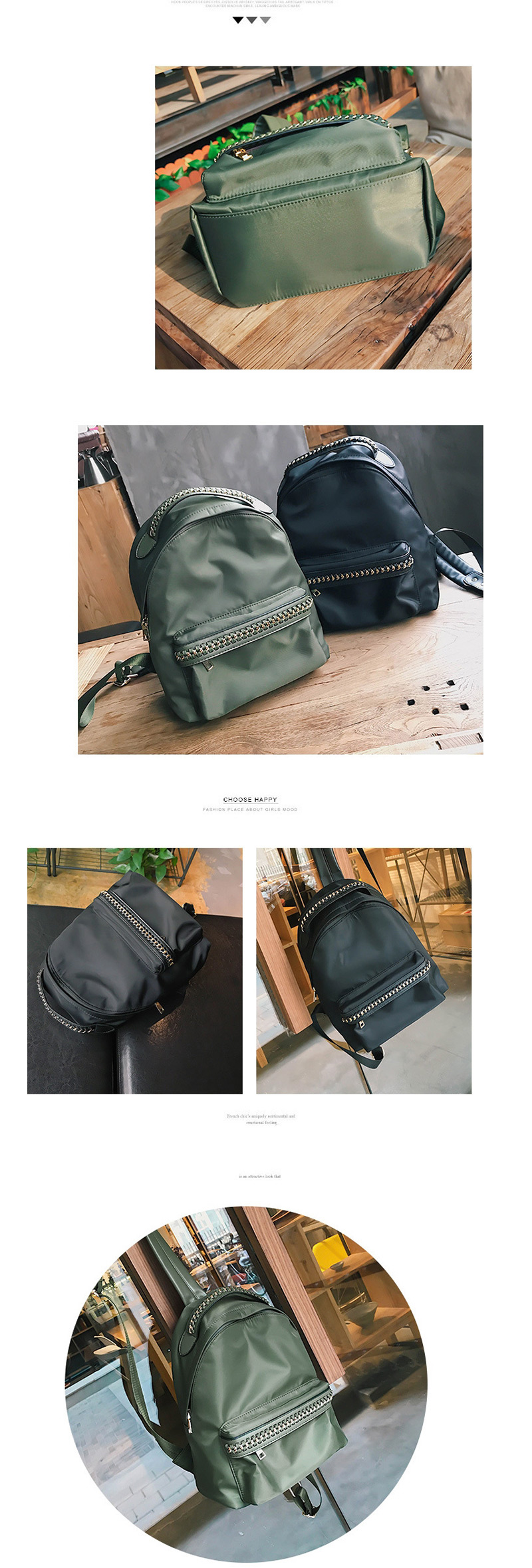 Fashion Green Chain Backpack,Backpack