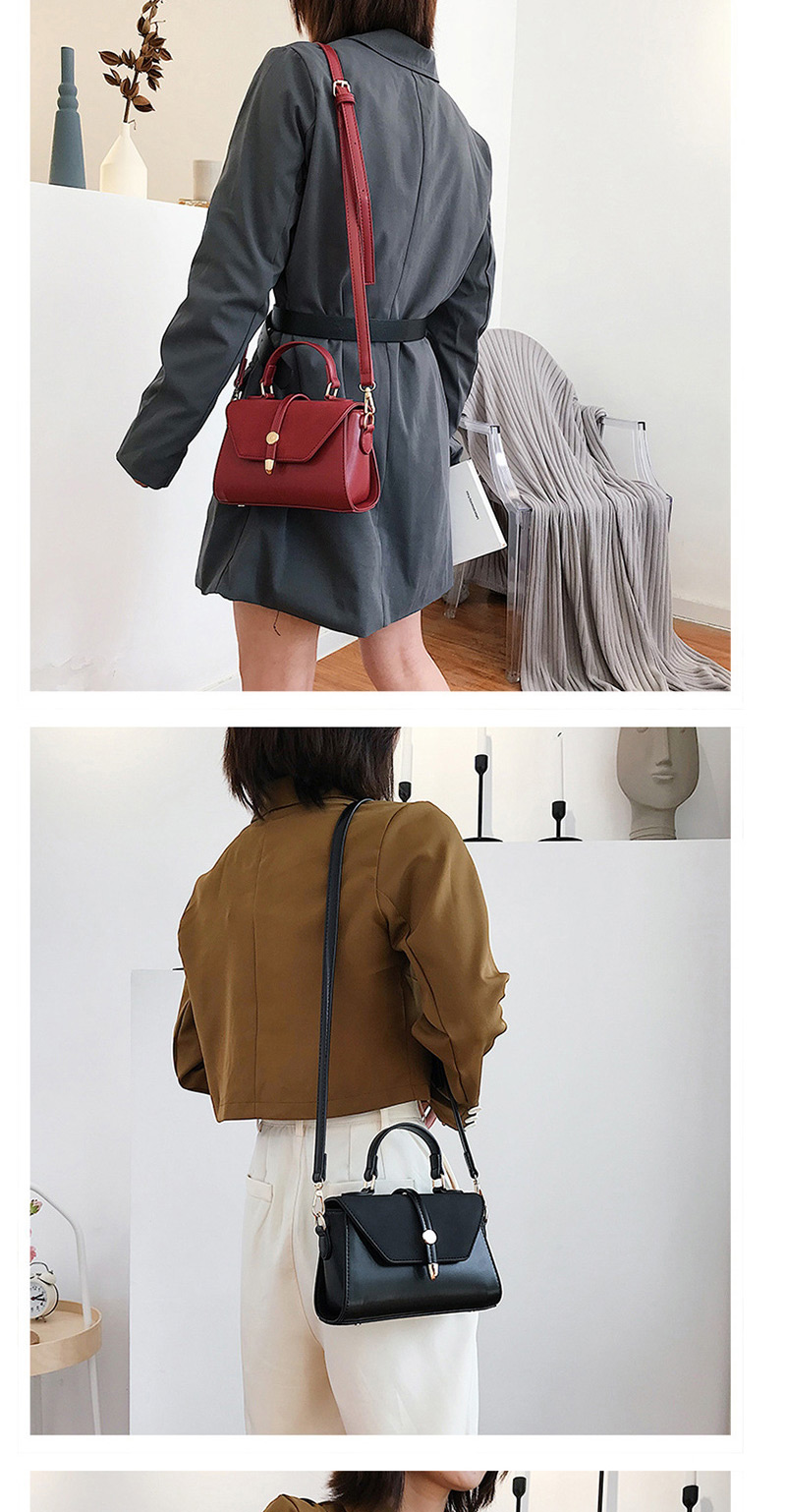 Fashion Red Contrast Matte Portable Messenger Bag,Handbags