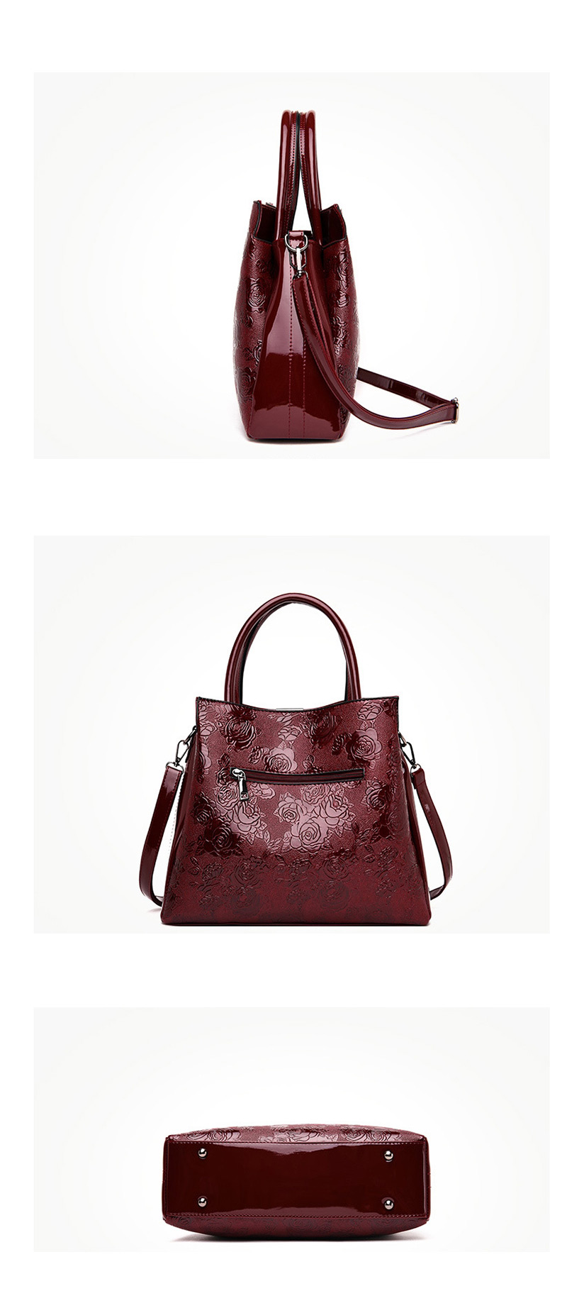 Fashion Red Rose Pattern Portable Slung Shoulder Bag,Handbags
