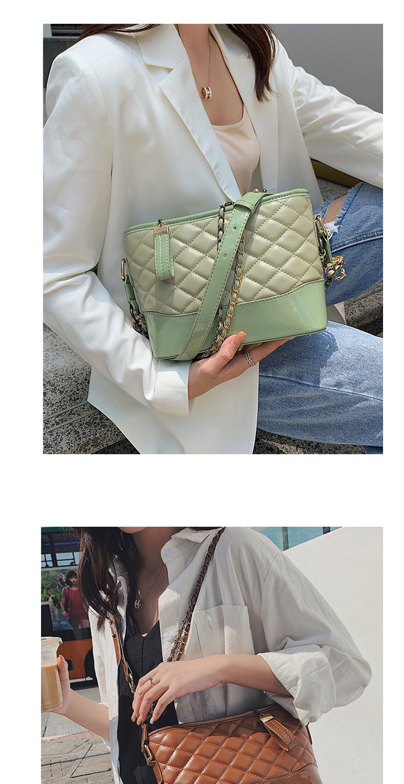 Fashion Green Embroidery Line Rhombic Slung Shoulder Bag,Handbags