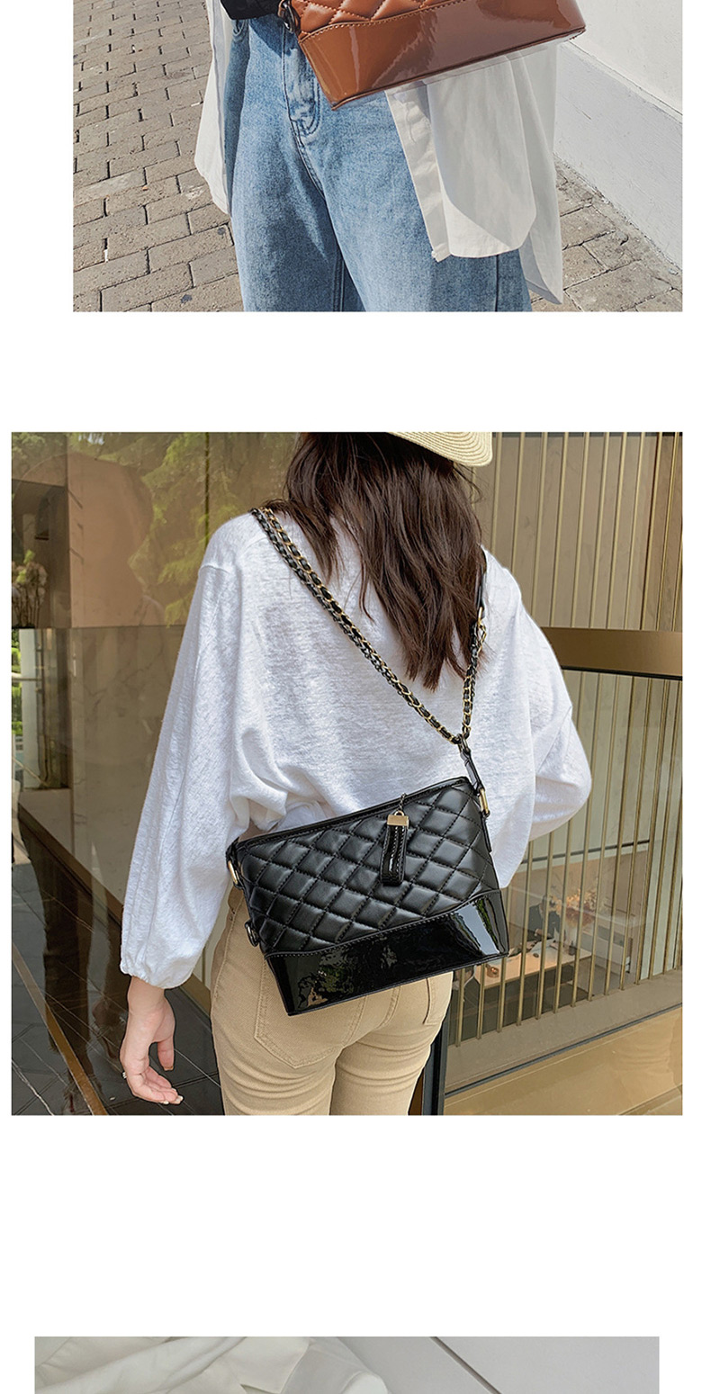 Fashion Brown Embroidery Line Rhombic Slung Shoulder Bag,Handbags