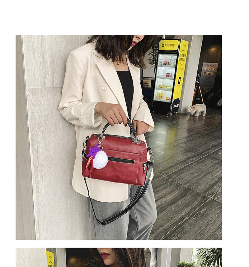 Fashion Black Contrast Color Backpack,Handbags