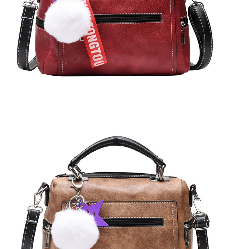 Fashion Red Wine Contrast Color Backpack,Handbags