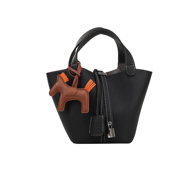Fashion Khaki Pony Pendant Belt Buckle Portable Mother Bag,Handbags