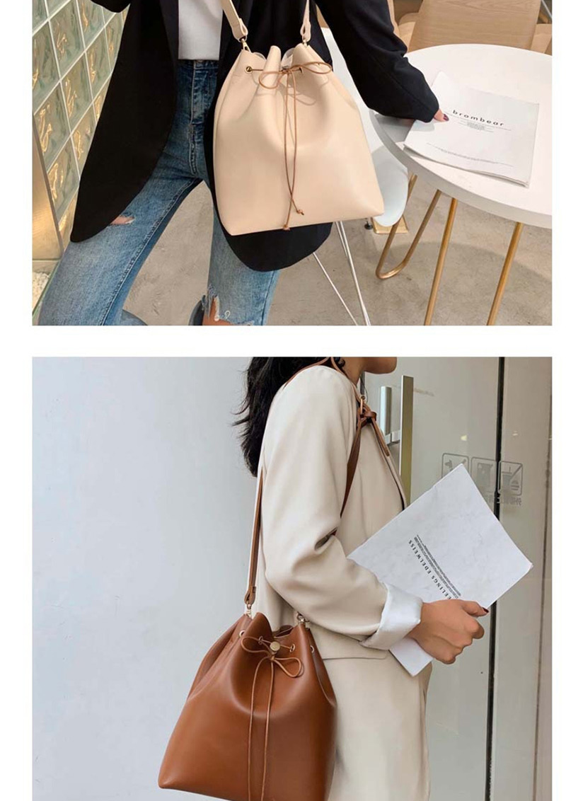 Fashion Brown Drawstring Crossbody Shoulder Bag,Shoulder bags