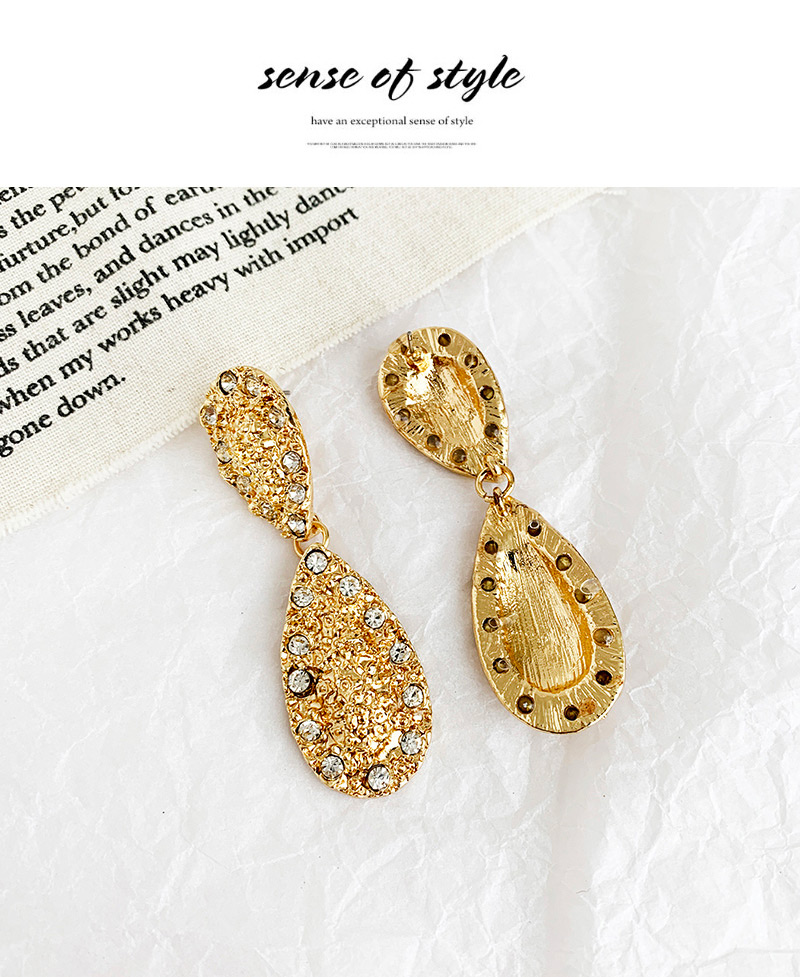 Fashion Gold Alloy Diamond Drop Shape Earrings,Drop Earrings
