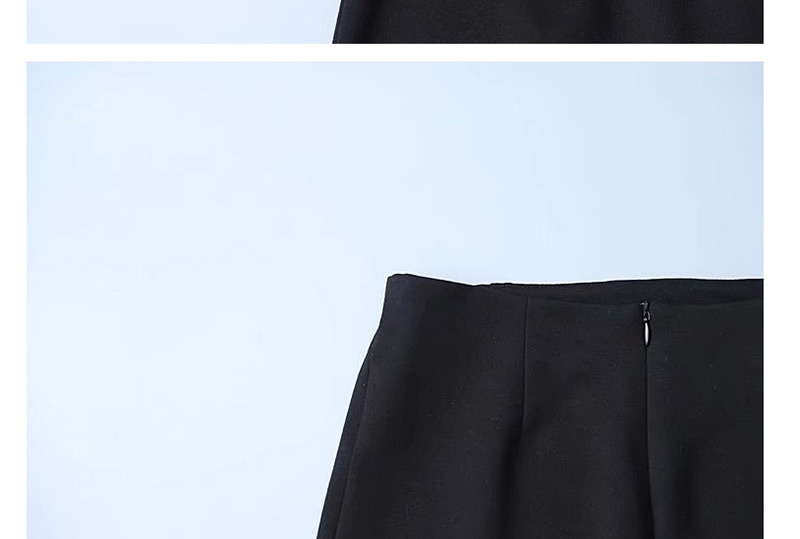 Fashion Black Solid Color Back Zip A Word Skirt,Skirts