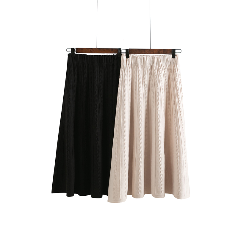 Fashion Black Knit Twist Skirt,Skirts