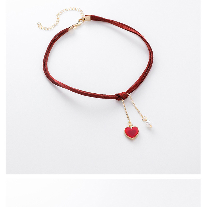 Fashion Black Pearl Love Velvet Necklace,Pendants