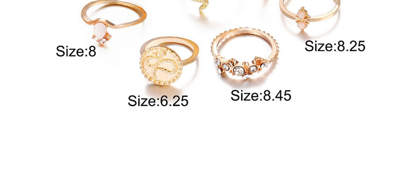 Fashion Gold Set Of Diamond-shaped Snake Ring Set Of Nine,Fashion Rings