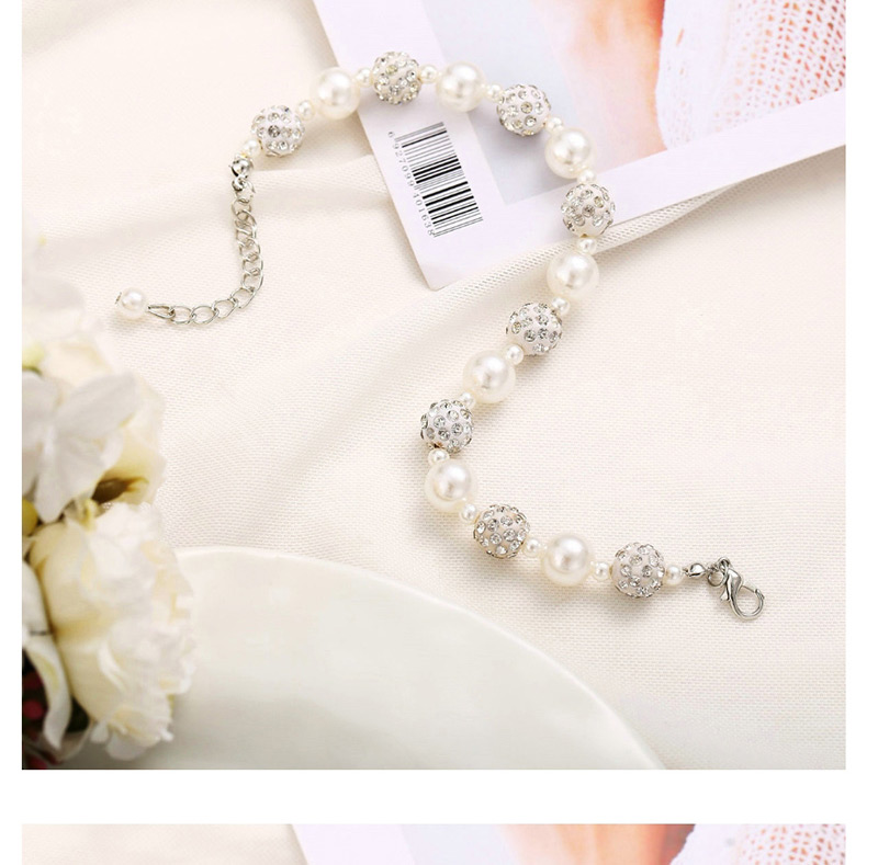 Fashion White Pearl Full Diamond Bracelet,Fashion Bracelets