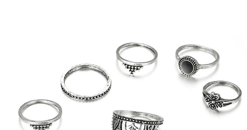 Fashion Silver Crown Yoga Ring 10 Piece Set,Fashion Rings