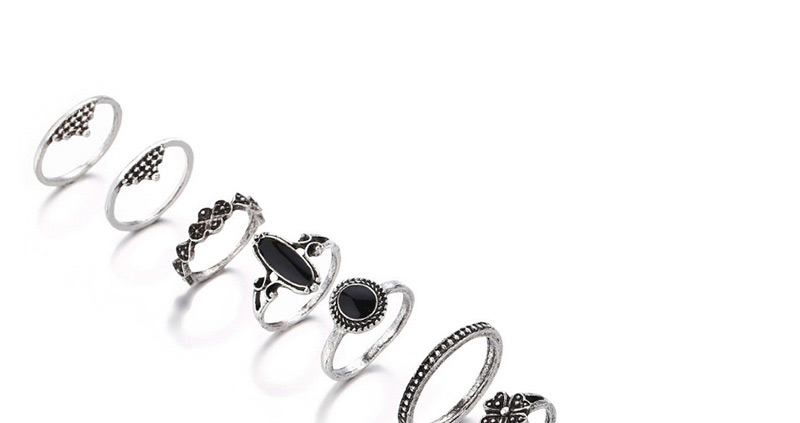 Fashion Silver Crown Yoga Ring 10 Piece Set,Fashion Rings
