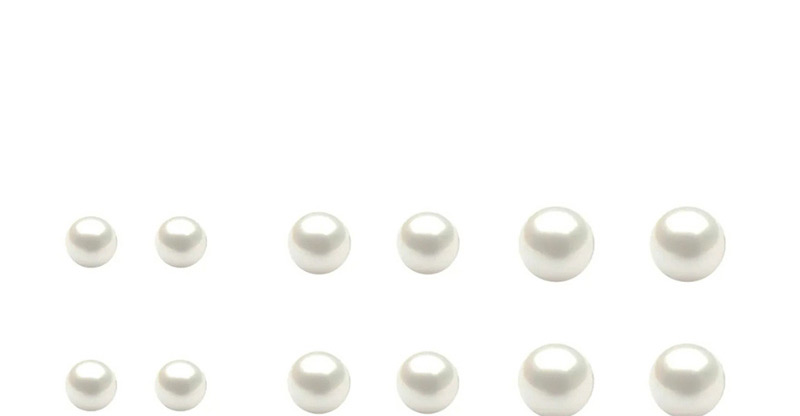 Fashion Silver Imitation Pearl Stud Earrings 12 Pairs,Stud Earrings
