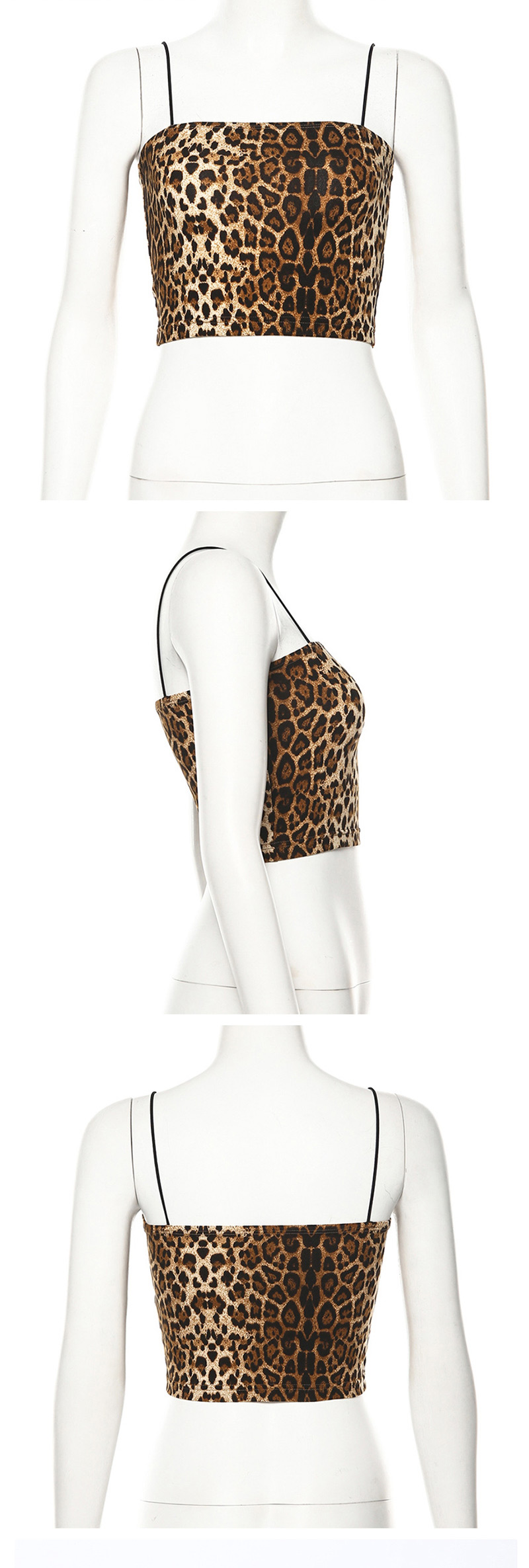 Fashion Tiger Dress One-shoulder Halter Vest,Tank Tops & Camis