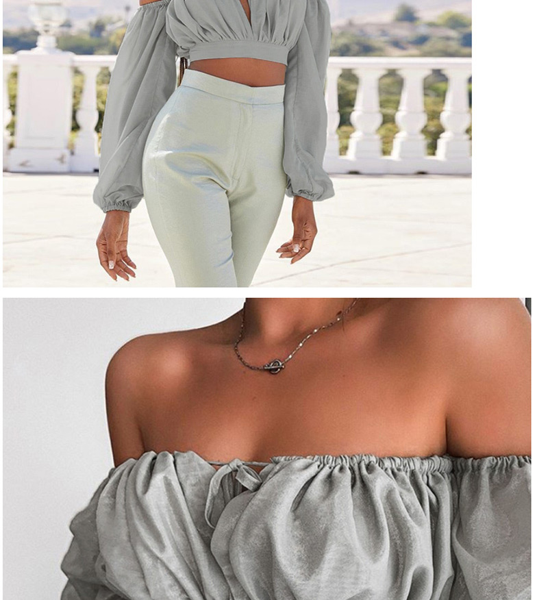 Fashion Gray One-shoulder Strap With Short Navel T-shirt,Tank Tops & Camis