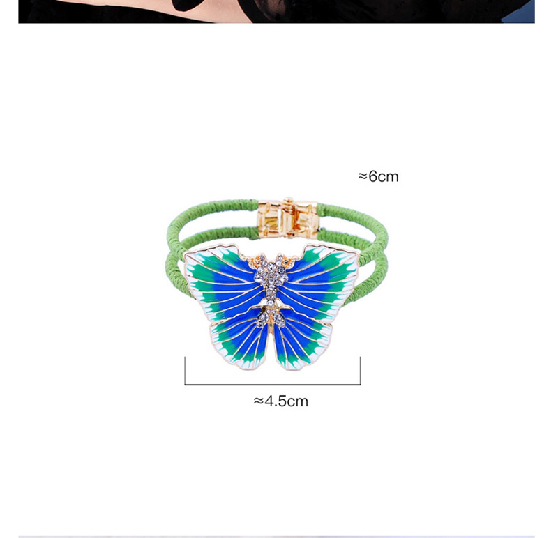 Fashion Purple Drop Glaze Crystal With Diamond Double-layer Wool Butterfly Bracelet,Fashion Bangles