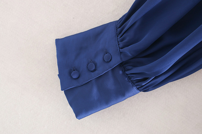 Fashion Royal Blue Silk Satin Crepe Shirt,Tank Tops & Camis