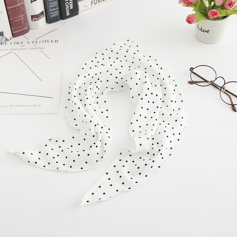 Fashion White Large Dot Triangle Scarf,Thin Scaves