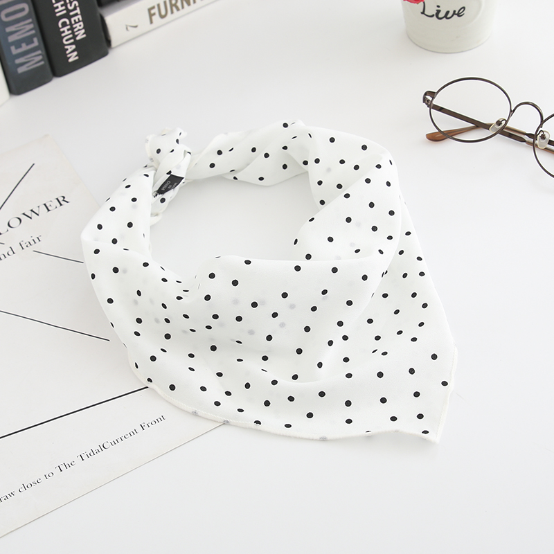 Fashion White Small Dot Triangle Scarf,Thin Scaves
