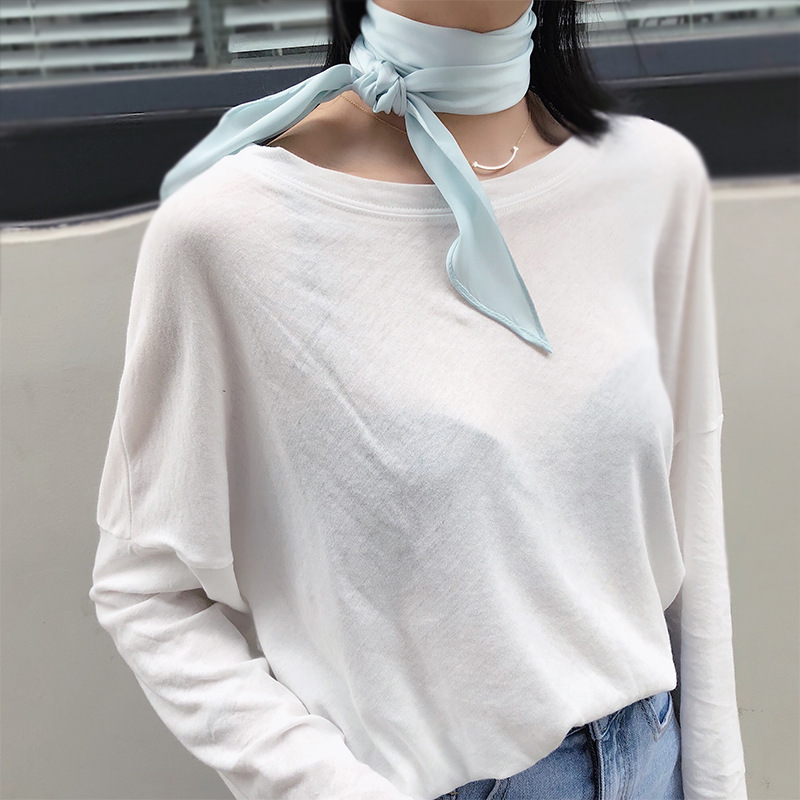 Fashion Apricot Simulation Silk Ribbon Long Silk Scarf,Thin Scaves