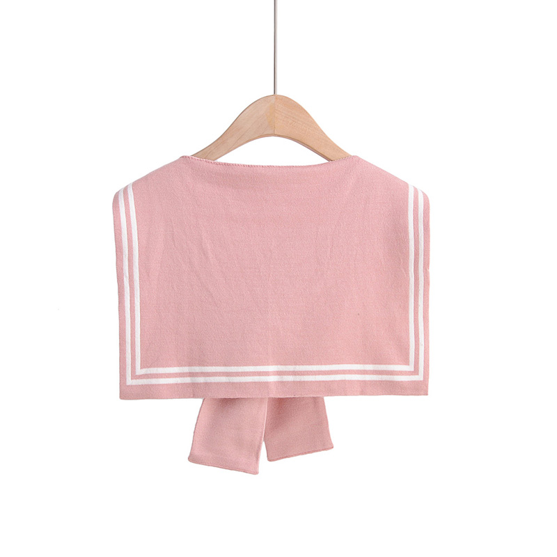 Fashion Pink Fake Collar Knotted Double-knit Shawl,Thin Scaves