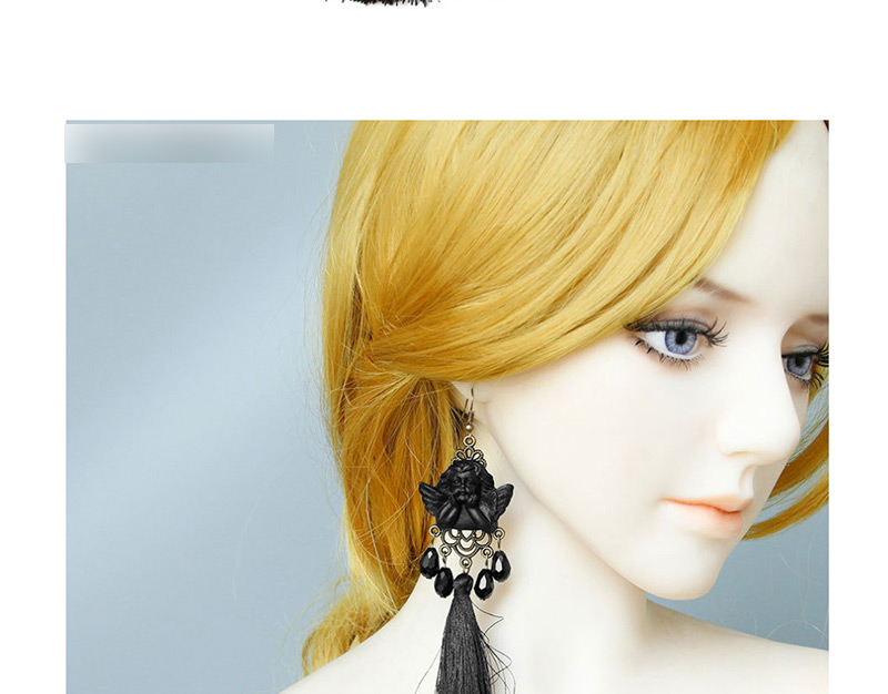 Fashion Black Angel Tassel Earrings,Festival & Party Supplies