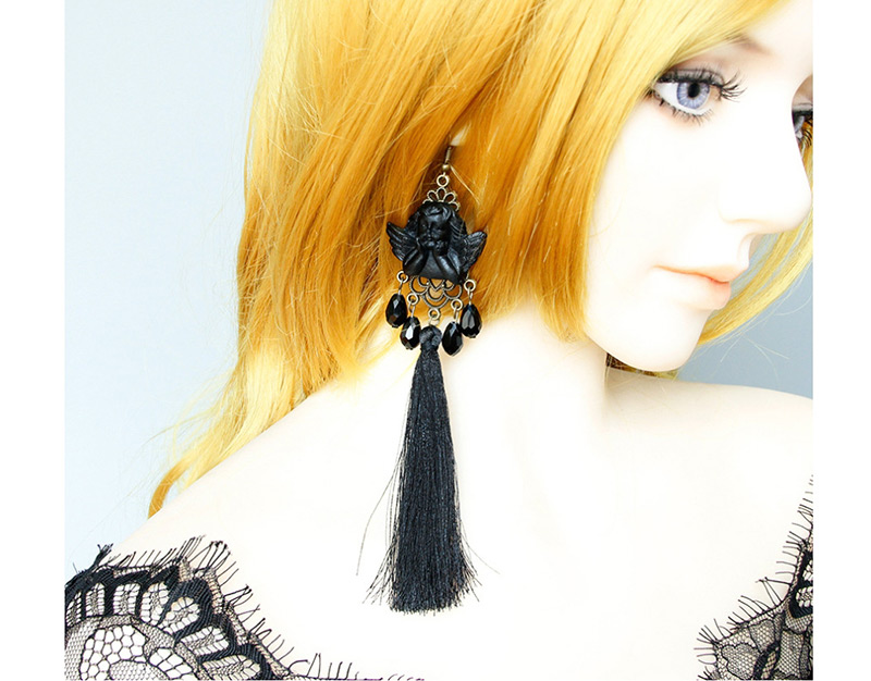 Fashion Black Angel Tassel Earrings,Festival & Party Supplies
