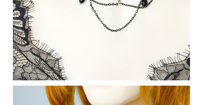 Fashion Black Angel Tassel Mesh Necklace,Festival & Party Supplies