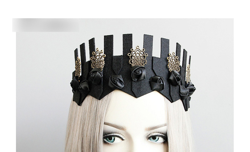 Fashion Black Hollow Alloy Flower Crown,Festival & Party Supplies