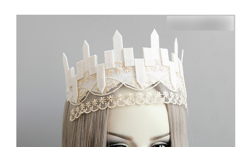 Fashion White Lace Crown,Festival & Party Supplies