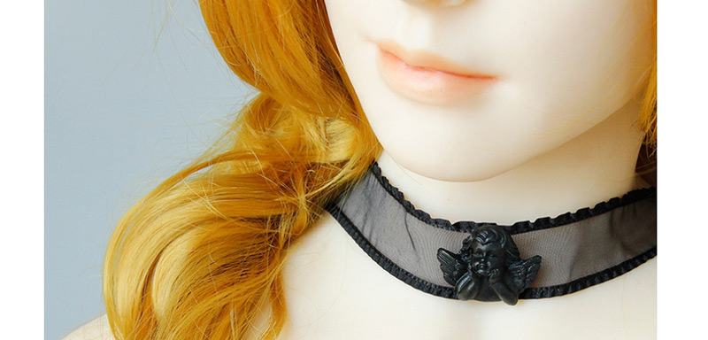Fashion Black Angel Lock Lace Necklace,Festival & Party Supplies
